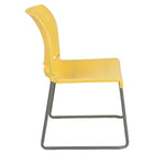 Flash Furniture - Chaise empilable jaune de la série HERCULES d’une dossier complet et base traîneau enduite de poudre grise-Cadre de base traîneau enduit de poudre grise