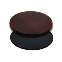 Flash Furniture – Dessus de table laminé rond, réversible, 24 po, noir ou acajou-Ensemble de 2 dessus de table de restaurant