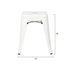 Nicer Furniture - tabouret industriel de 18 po sans dossier - blanc - 4 pièces-Tabouret empilable de style industriel moderne-empilé 4 à 8 tabourets