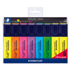 Staedtler – Surligneurs Textsurfer classiques, pointe biseautée, couleurs variées, paquet de 8-Avec pince et gros réservoir d'encre pour un très long rendement 