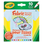 Crayola - Marqueurs pour tissus à trait fin - Paquet de 10-Les marqueurs pour tissus à trait fin Crayola sont sécuritaires, efficaces et ne nécessitent pas de repassage