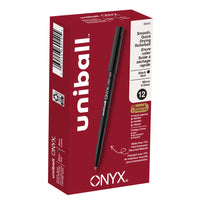 uni-ball – Stylos à bille roulante ONYX – micropointe (0,5 mm) – noir – paquet de 12-Stylos à bille roulante