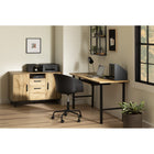 South Shore - Ezra Bureau avec plateau pour clavier - Chêne Nordik-Libérez votre bureau en plaçant votre clavier sur le support de clavier rétractable