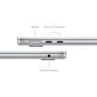 Apple - Portatif MacBook Air 13,6 po, M3, SSD 256 Go, Mémoire unifiée 16 Go, Argent, Anglais-Image nette, son limpide: La caméra HD 1080p, les trois micros et les quatre haut-parleurs avec Audio spatial vous offrent un son et une image incroyables.