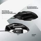 Logitech G502 X Souris Gaming Filaire - Noir-Mollette Superrapide Re-designée : Passez du roulement hyper rapide au mode précis et aux boutons gauche et droit pour deux contrôles personnalisables additionnels