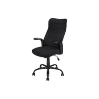 Monarch Specialties - 7248 Chaise De Bureau - Pivotant - Bureau - Travail - Métal - Noir-Dossier et siège recouverts d'un tissu noir durable et ventilé