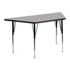 Flash Furniture – Table d’activités, trapèze, 24 x 48 po, stratifié haute pression 1,25 po, pattes standards réglables, gris-Stratifié gris