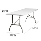 Flash Furniture – Table pliante de 96 po, blanc granite (RB3096)-7