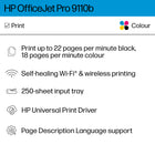 Imprimante jet d’encre couleur sans fil OfficeJet Pro 9110b de HP-Vitesse d’impression jusqu’à 18 ppm (couleur) et 22 ppm (noir), idéale pour les équipes qui travaillent à distance.