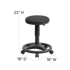 Flash Furniture – Tabouret ergonomique avec repose-pieds circulaire, noir-Mousse ignifuge CA117