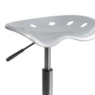 Flash Furniture – Tabouret de couleur vive avec siège de type tracteur, 25,75 po, argenté (LF214ASILVER)-Réglage pneumatique de la hauteur du siège