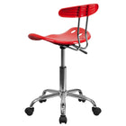 Flash Furniture – Chaise de travail LF214-RED, rouge-Construction en polymère haute densité