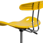 Flash Furniture – Tabouret de dessinateur éclatant avec siège tracteur, jaune-orange-Réglage pneumatique de la hauteur du siège