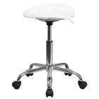 Flash Furniture – Tabouret brillant avec siège de type tracteur, 25,75 po, blanc (LF214AWHITE)-Siège de tracteur moulé pour confort