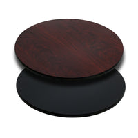 Flash Furniture – Dessus de table laminé rond, réversible, 30 po, noir ou acajou-Ensemble de 2 dessus de table de restaurant