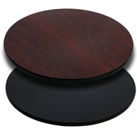 Flash Furniture – Dessus de table laminé rond, réversible, 36 po, noir ou acajou-Dessus de table de restaurant