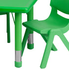 Flash Furniture – Ensemble avec table d’activités rectangulaire réglable de 24 x 48 po et 6 chaises d’école empilables, vert-Table d'activité