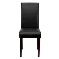 Flash Furniture – Chaise à revêtement de cuir Parsons, noir-Style contemporain