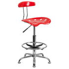 Flash Furniture – Tabouret de dessinateur éclatant avec siège tracteur, rouge-Finition Rouge