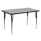 Flash Furniture – Table d’activités, rectangle, 30 x 60 po, stratifié haute pression 1 1/4 po, pattes standards réglables, gris-Stratifié gris