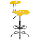 Flash Furniture – Tabouret de dessinateur éclatant avec siège tracteur, jaune-orange-Finition jaune