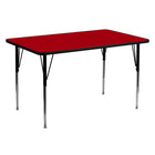 Flash Furniture – Table d’activités, rectangle, 30 x 60 po, stratifié pressé à chaud, pattes standards réglables, rouge-Chêne laminé