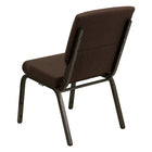 Flash Furniture – Chaise d’église emp. Hercules, 18,5 po de large, siège de 4,25 po d’épaisseur, brun, cadre doré, 40-Pochette à dossier pour le rangement de livres