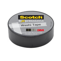 Scotch® – Ruban Expressions Washi, 15 mm x 10 m, noir-Initialement repositionnable sur la plupart des surfaces