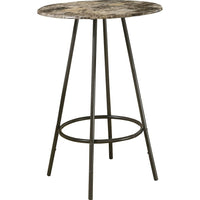 Monarch Specialties - 2310 Bar Maison - Pub - 30" Rond - Petit - Cuisine - Métal - D'aspect Marbre Brun-Table de bar ronde contemporaine de 30 pouces de haut avec un plateau en stratifié marron foncé et des pieds en métal marron robustes, dans un design pratique permettant de gagner de l'espace.