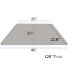 Flash Furniture – Table d’activités, trapèze, 24 x 48 po, stratifié haute pression 1,25 po, pattes préscolaires réglables, gris-Dimensions : 16 1/4 à 25 1/4 haut. x 20 larg. x 45 1/4 prof. (po)