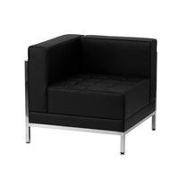 Flash Furniture – Fauteuil de coin contemporain Hercules Imagination avec cadre apparent, côté gauche, cuir noir-Chaise modulaire