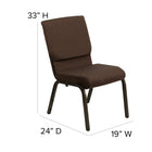 Flash Furniture – Chaise d’église emp. Hercules, 18,5 po de large, siège de 4,25 po d’épaisseur, brun, cadre doré, 40-Cadre en acier de calibre 16