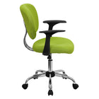 Flash Furniture - Fauteuil fonctionnel H2376FGNARMS, dossier mi-hauteur, mailles, accoudoirs fixes, vert-Dossier mi-hauteur