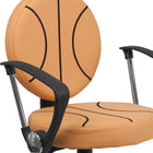 Flash Furniture – Fauteuil fonctionnel à motif de basketball, orange et noir-Siège pivotant