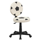 Flash Furniture – Chaise fonctionnelle à motif de soccer, noir et blanc-Modèle de piqûres noir et blanc en forme de ballon de soccer