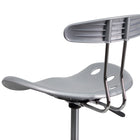 Flash Furniture - Chaise de travail pivotante argentée vibrante et chromée avec siège de tracteur -Réglage pneumatique de la hauteur du siège