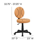 Flash Furniture – Chaise fonctionnelle à motif de basketball, orange et noir-Base robuste en nylon