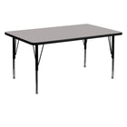 Flash Furniture – Table d’activités rect., 30 x 60 po, stratifié haute pression 1 1/4 po, pattes préscolaires réglables, gris-Stratifié gris