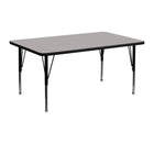 Flash Furniture – Table d’activités rect., 24x48 po, surf. laminée à haute pression, 1,25 po, haut. présc. et réglable, gris-Stratifié gris