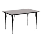 Flash Furniture – Table d’activités rect., 24x48 po., surf. laminée haute pression, 1,25 po, haut. standard et réglable, gris-Stratifié gris