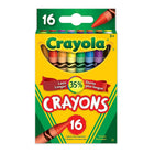 Crayola Crayons de cire réguliers - paquet de 16-Les crayons Crayola sont conçus en mettant l'accent sur la vraie couleur, la douceur et la durabilité.