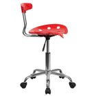 Flash Furniture – Chaise de travail LF214-RED, rouge-Siège de tracteur moulé pour confort