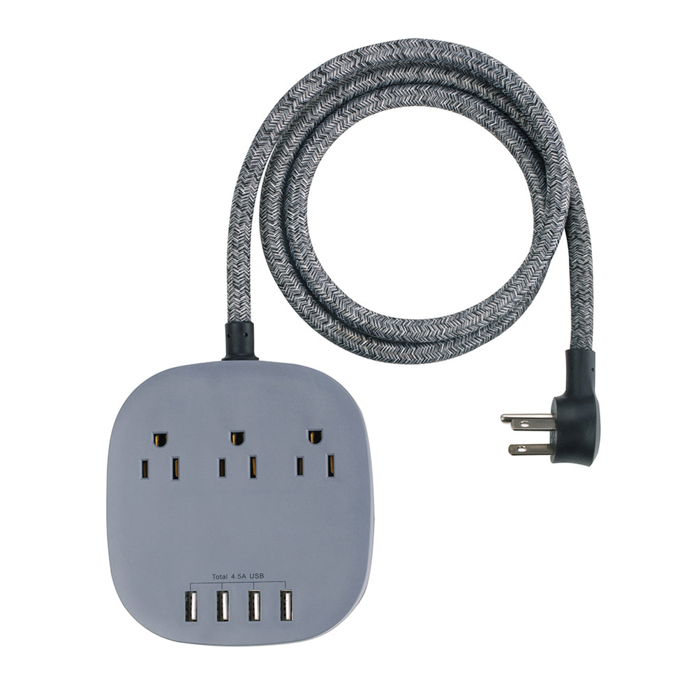 Prise électrique,rallonge murale à 4-6-8 prises, avec prise ue,  alimentation USB de bureau, avec câble de 2M de - TS-303-Ue Plug