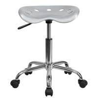 Flash Furniture – Tabouret de couleur vive avec siège de type tracteur, 25,75 po, argenté (LF214ASILVER)-Tabouret style tracteur