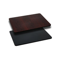 Flash Furniture – Dessus de table laminé rectangulaire, réversible, 24 x 30 po, noir ou acajou-Ensemble de 2 dessus de table de restaurant