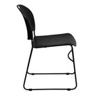 Flash Furniture – Chaise empilable haute densité Hercules, structure noire, ultra-compacte, capacité de 880 lb, noir-S'empile jusqu'à 35 chaises de hauteur