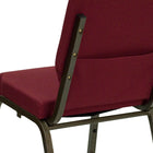 Flash Furniture – Chaise d’église emp. Hercules, 18,5 po de large, siège de 4,25 po d’épaisseur, bourgogne, cadre doré, p/40-Siège épais de 4 po avec une bordure de cascade de 4,25 po