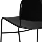 Flash Furniture – Chaise empilable haute densité Hercules, structure noire, ultra-compacte, capacité de 880 lb, noir-Conception ergonomique