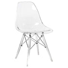 Nicer Furniture - chaise d'appoint transparente style Eiffel - paquet de 4-Siège moulé en plastique robuste de haute qualité