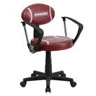 Flash Furniture – Fauteuil fonctionnel à motif de football, brun-Modèle de piqûres football brun et blanc